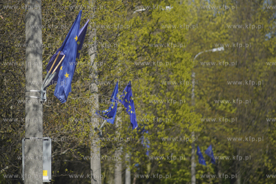 Flagi europejskie na ul. 3 Maja wywieszone z okazji...