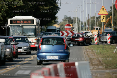 Gdansk. Remont torowiska oraz nawierzchni na ulicy...