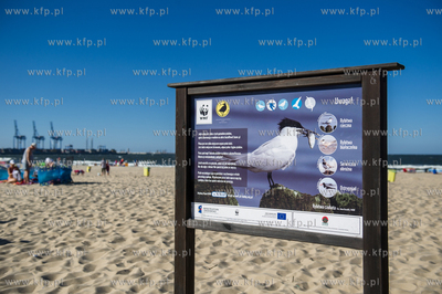 Gdansk. Letni wypoczynek na plazy miejskiej Stogi....