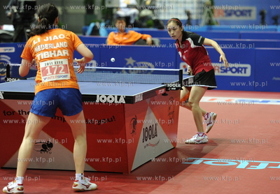Ergo Arena Gdansk/Sopot. Li Qian (w czerwonym stroju)...