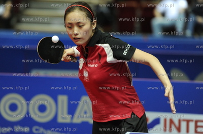 Ergo Arena Gdansk/Sopot. Li Qian (w czerwonym stroju)...