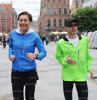 Gdansk, Dlugi Targ. Beata Sadowska wraz z Dariuszem...