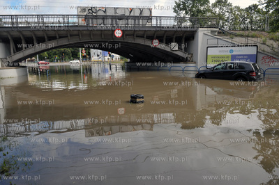 Zalany Gdańsk Wrzeszcz po intensywnych opadach deszczu....