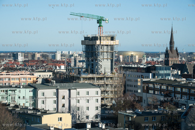 Gdańsk Wrzeszcz. Widok z podnośnika z Komendy Wojewódzkiej...