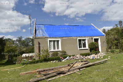 Skutki wichury na Pomorzu.  Raduń na Kaszubach, gmina...
