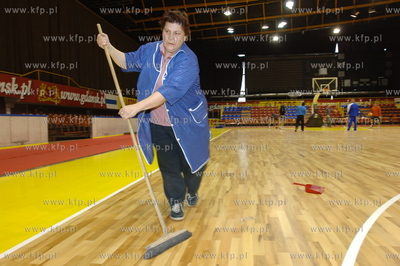 Hala Olivii w Gdansku. Przygotowania do meczu Prokom...