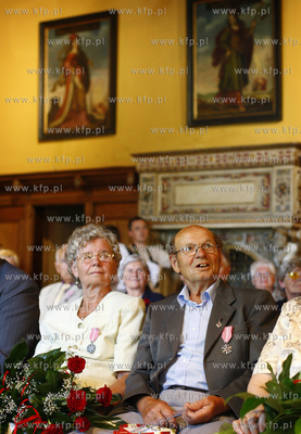 Gdansk. Ratusz Staromiejski. Wreczenie medali Prezydenta...