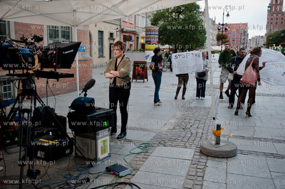 Gdansk. Dlugi Targ. Telewizja CNN International w ramach...