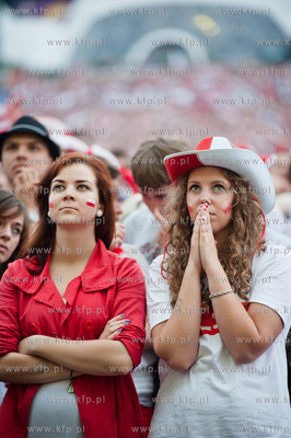 Gdansk. Strefa Kibica na Placu Zebran Ludowych gdzie...