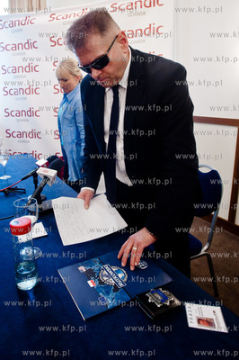 Gdansk. Hotel Scandic. Konferencja prasowa Iwony Wieczorek...