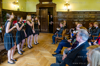 Gdansk. Nowy Ratusz. Uroczystosc wreczenia nagrod w...