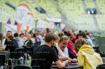 Gdansk. Stadion PGE Arena. Bicie rekordu Polski w jednoczesnej...