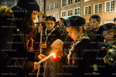 Gdansk. Dlugi Targ. Zuchy i harcerze Choragwi Gdanskiej...