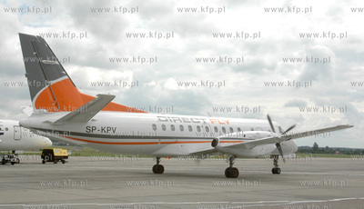 Gdansk. Lech Walesa Airport. Nz. samolot linii Direct...