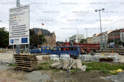 Remont skrzyzowania i torowiska na gdanskim Hucisku....