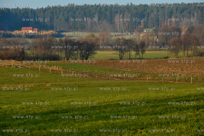 Wies Sulmin na Kaszubach. Widok z drogi prowadzacej...
