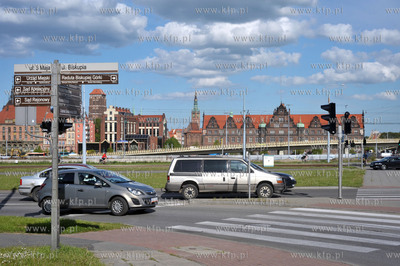 Gdansk. Skrzyzowanie ul. 3 maja i Armii Krajowej, w...