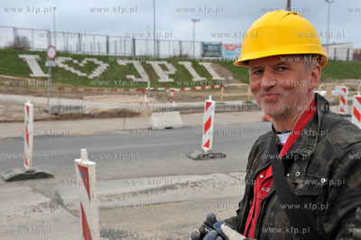 Gdańsk Chełm. Kompozycja z płytek chodnikowych na...