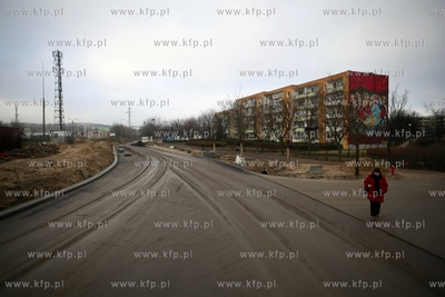 Gdansk. Budowa Trasy Slowackiego. Odcinek od wiaduktu...