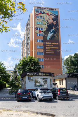 Gdańsk, ul. Warneńska 4. Mural upamiętniający Rafała...