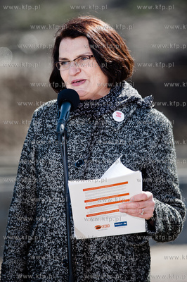 Gdansk. Uroczystosc wmurowania kamienia wegielnego...