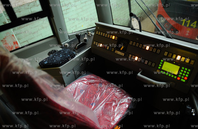 Gdansk.Wrzeszcz. Zajezdnia tramwajowa ZKM. Nowy tramwaj...