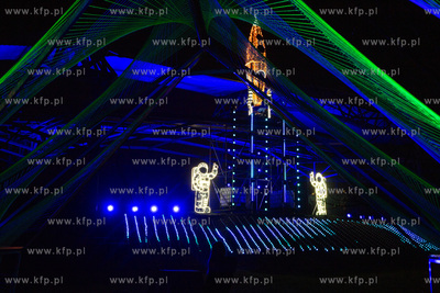 Przedpremierowy pokaz iluminacji w Lumina Park na terenie...