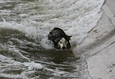 Gdynia. Bulwar nadmorski. Sztorm na Zatoce Gdanskiej....