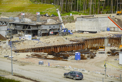 Mierzeja Wiślana. Prace w miejscu budowy przekopu,...