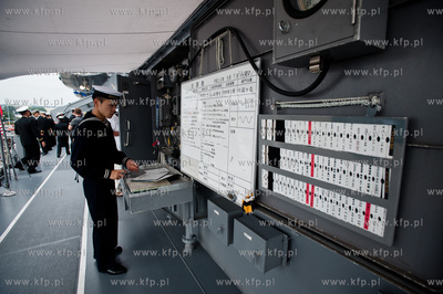 Gdynia. Nabrzeze Pomorskie. Uroczyste powitanie japonskiego...