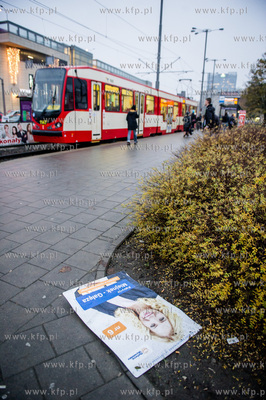 Gdansk Wrzeszcz. Kampania wyborcza do samorzadu. Plakat...