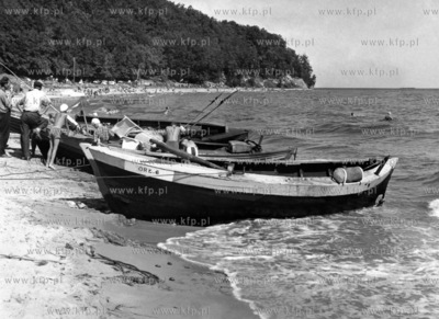 Lodzie rybackie w Gdyni Orlowie nad Zatoka Gdanska....