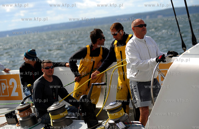 Zatoka Gdanska. Katamaran Gemini 3, na ktorym Roman...