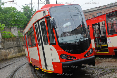 Gdansk.Wrzeszcz. Zajezdnia tramwajowa ZKM. Nowy tramwaj...