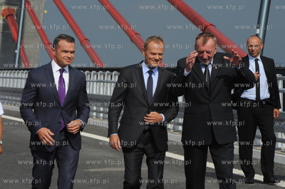 Otwarcie mostu w Kwidzynie. Nz. Minister Transportu...