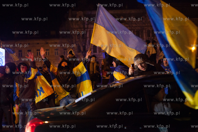 Lwow, Ukraina NZ Demonstracje antyrzadowe na placu...