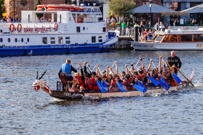 Gdańsk.  XIV Regaty Smoczych Łodzi na Motławie....