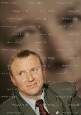 Gdansk. Konferencja prasowa Jacka Kurskiego, Andrzeja...