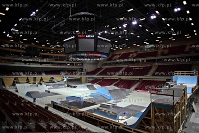 Ergo Arena prawie gotowa na zawody sportow ekstremalnych...