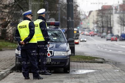 Kontrola policjantow ruchu drogowego stanu trzezwosci...