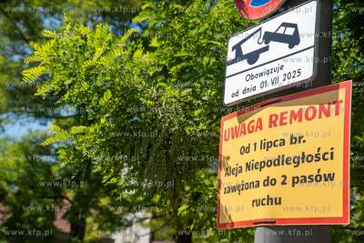 Remont nawierzchni alei Niepodległości w Sopocie....