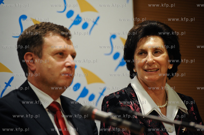 Gdansk. Ergo Arena.Konferencja prasowa Delegacji Miedzynarodowej...