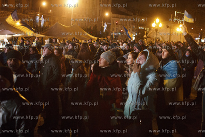 Lwow. Ukraina. Pokojowe demonstracje antyrzadowe na...
