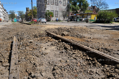 Gdansk. Dolne Miasto. Remont i przebudowa ulicy Lakowej....