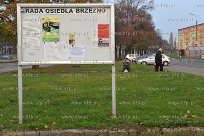 Gdańsk Brzeźno. Tablica ogloszeń Rady Osiedla na...