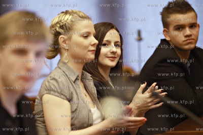 Gdansk. Pierwsze posiedzenie Mlodzieżowej Rady Miasta,...