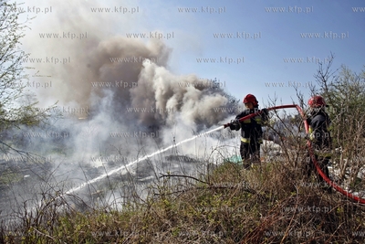 Pozar laki na wysokosci ul. Szklana Huta w Gdanskiej...