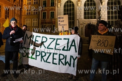 Gdańsk. Protest przeciwko przekopowi Mierzei Wiślanej....