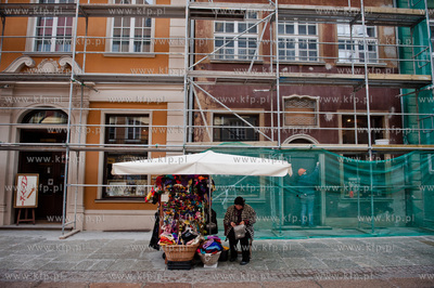 Gdansk. Ul. Dluga. Jesienna pogoda na ulicach Starego...