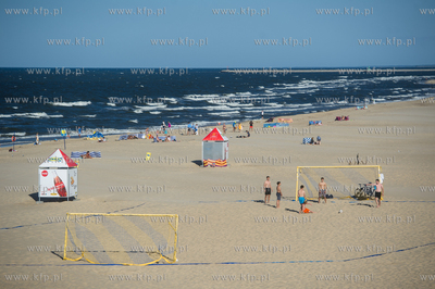 Gdansk. Letni wypoczynek na plazy miejskiej Stogi....